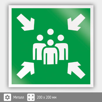 Знак E21 «Пункт (место) сбора» (металл, 200х200 мм)