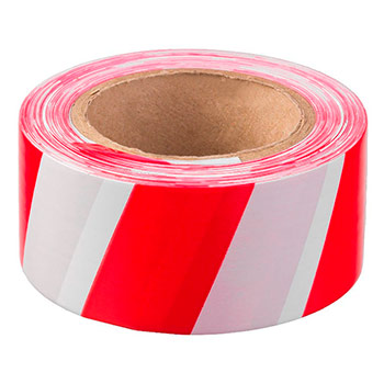 Лента оградительная красно-белая ЛО-75, 75мм x 200м х 50мкм